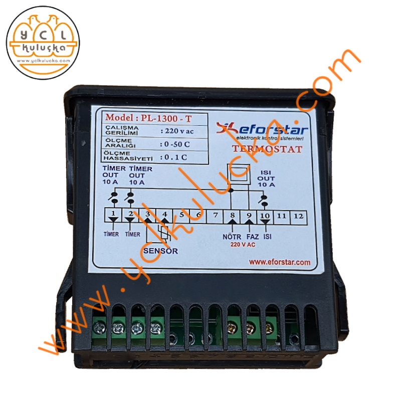 Eforstar PL-1300-T Isı Ölçme ve Çift Timer Motor Kontrol Cihazı (Termostat+Timer)