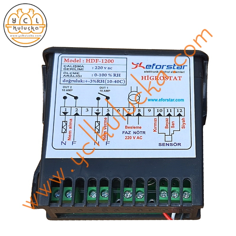 Eforstar HDF 1200 Higrostat Nem Ölçme Kontrol Cihazı