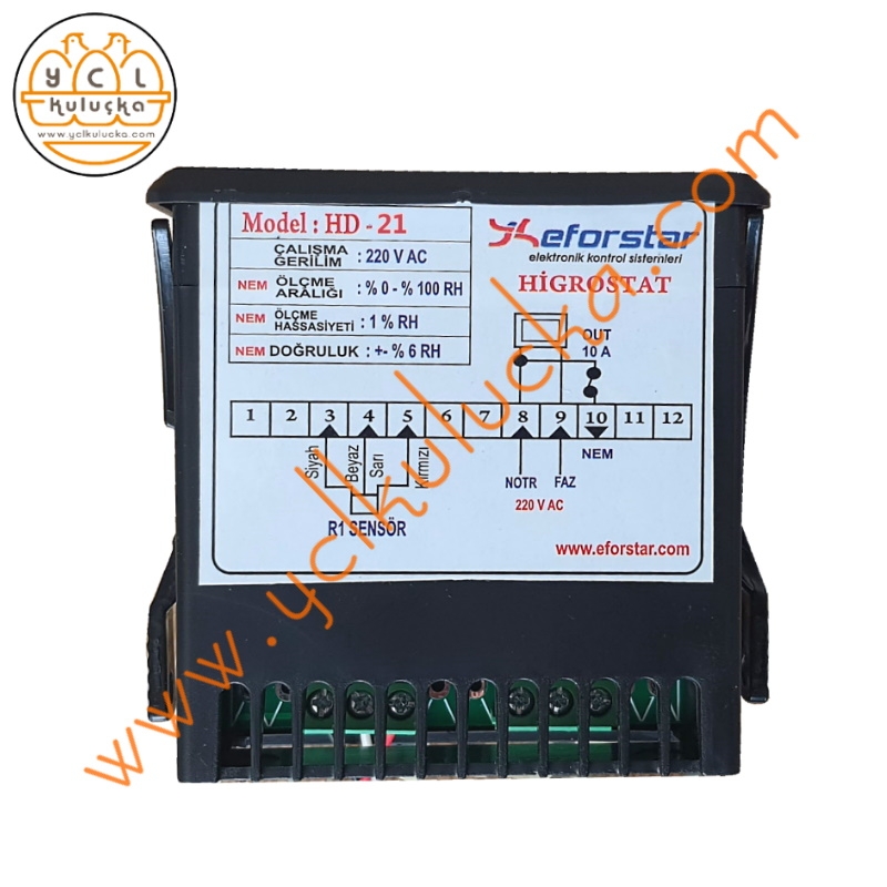 Eforstar HD-21 Higrostat Nem Ölçme Kontrol Cihazı