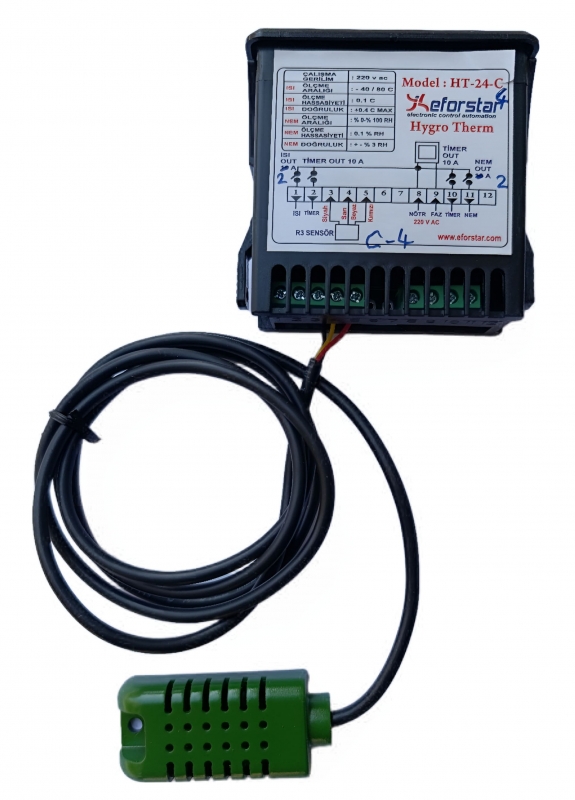 Eforstar HT-24-C4 Hygrotherm Isı, Nem ve Motor Kontrol Cihazı